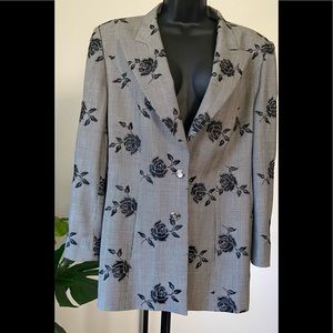 Vintage Plaid Embroidered Blazer by Escada